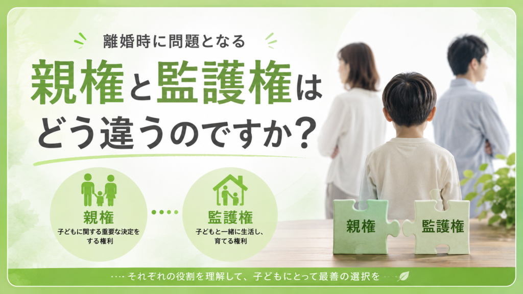 離婚時に問題となる親権と監護権はどう違うのですか？