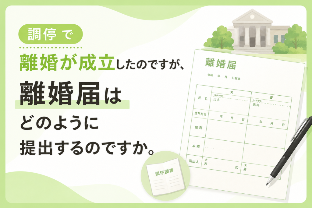 調停で離婚が成立したのですが、離婚届はどのように提出するのですか
