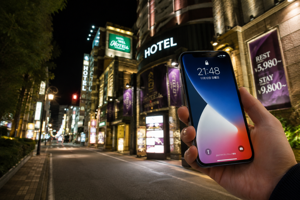 ホテル街とスマホ