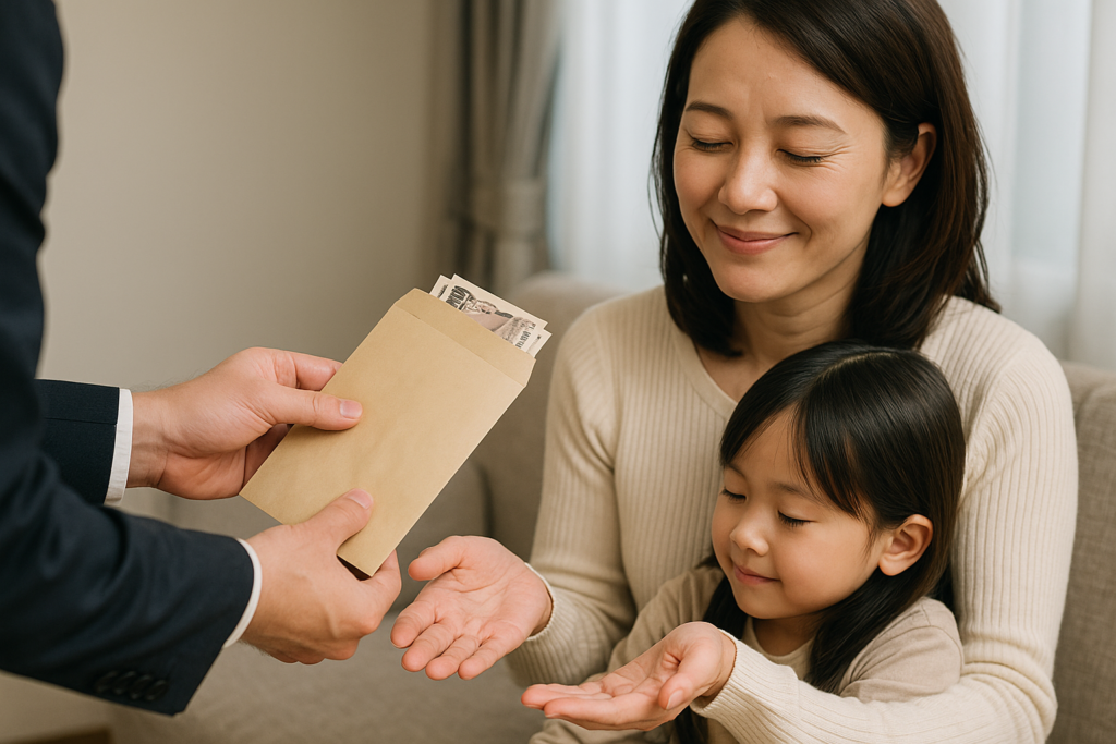 養育費を受け取っている人の様子