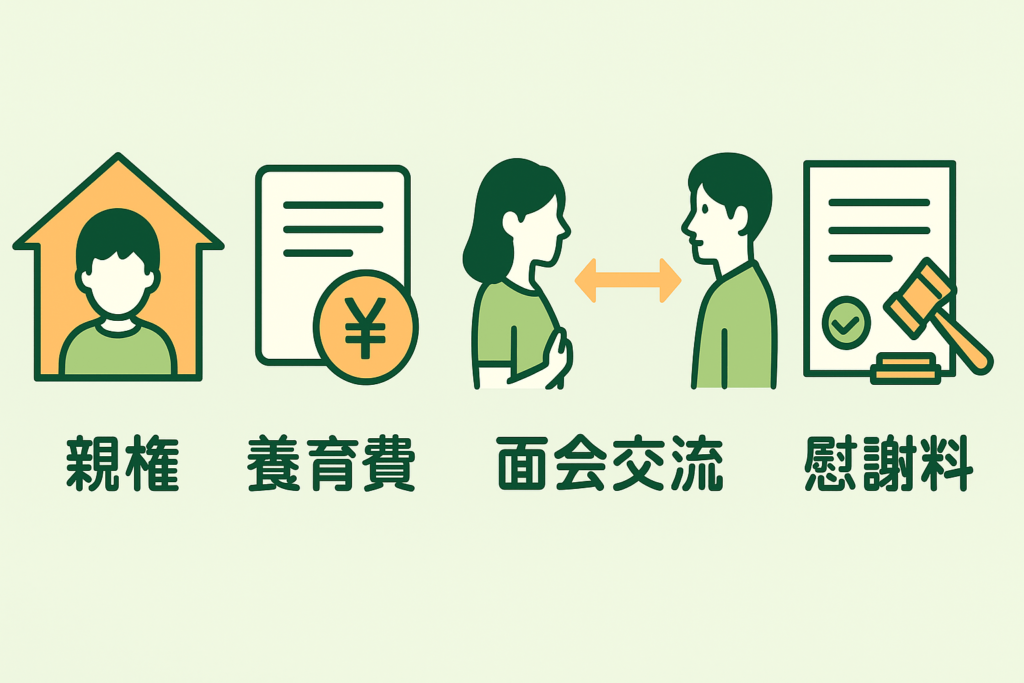 親権・養育費・面会交流・慰謝料