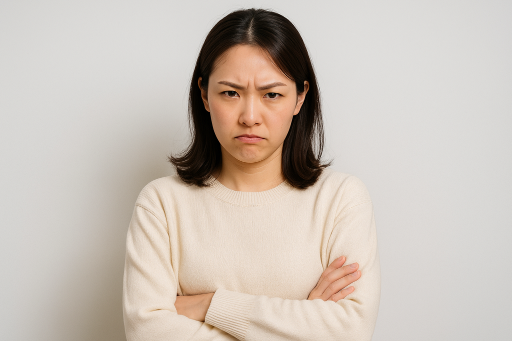 怒っている女性