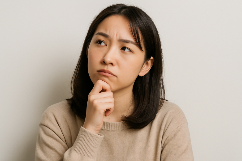 考え事をしている女性