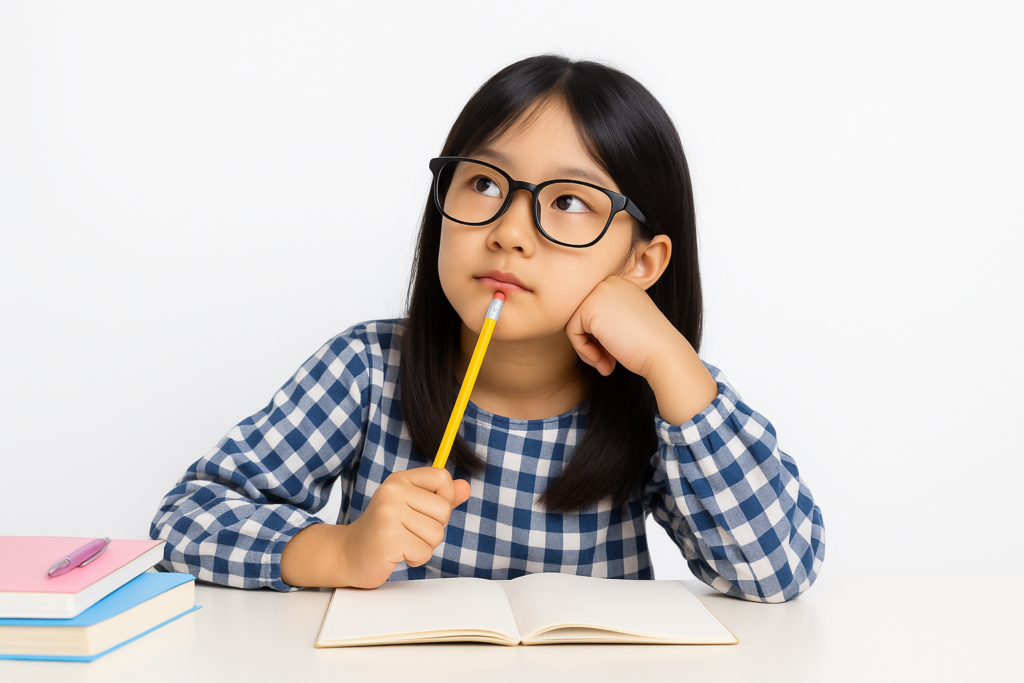 考え事をしている女の子