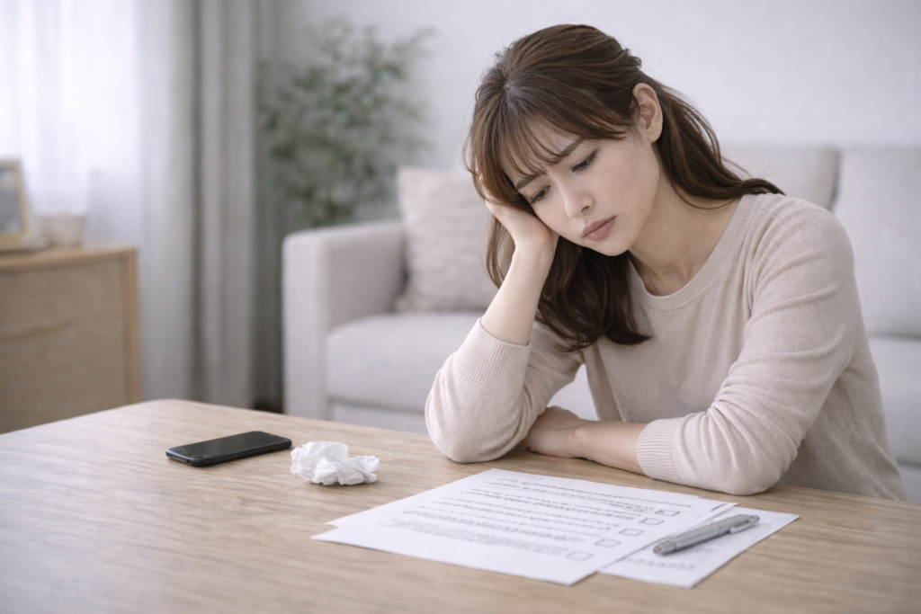 離婚で悩んでる女性