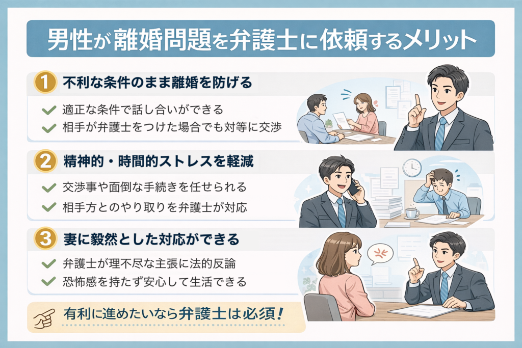男性が離婚問題を弁護士に依頼するメリット