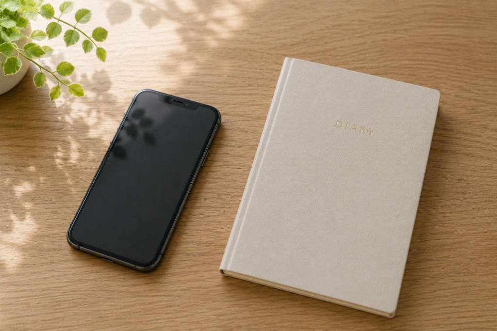 スマホと日記帳