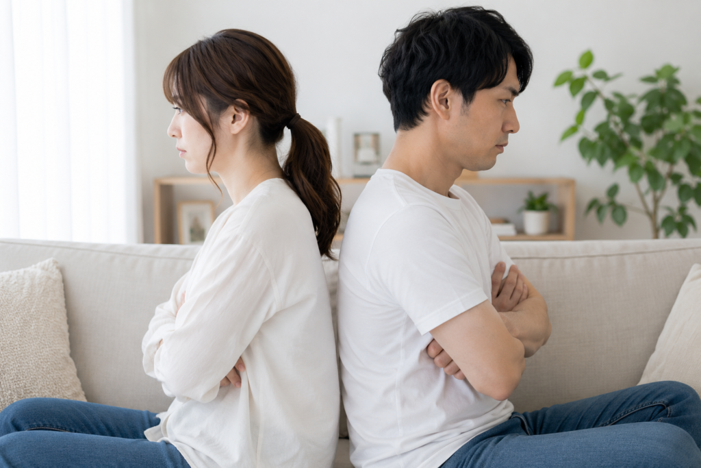 喧嘩をしている夫婦