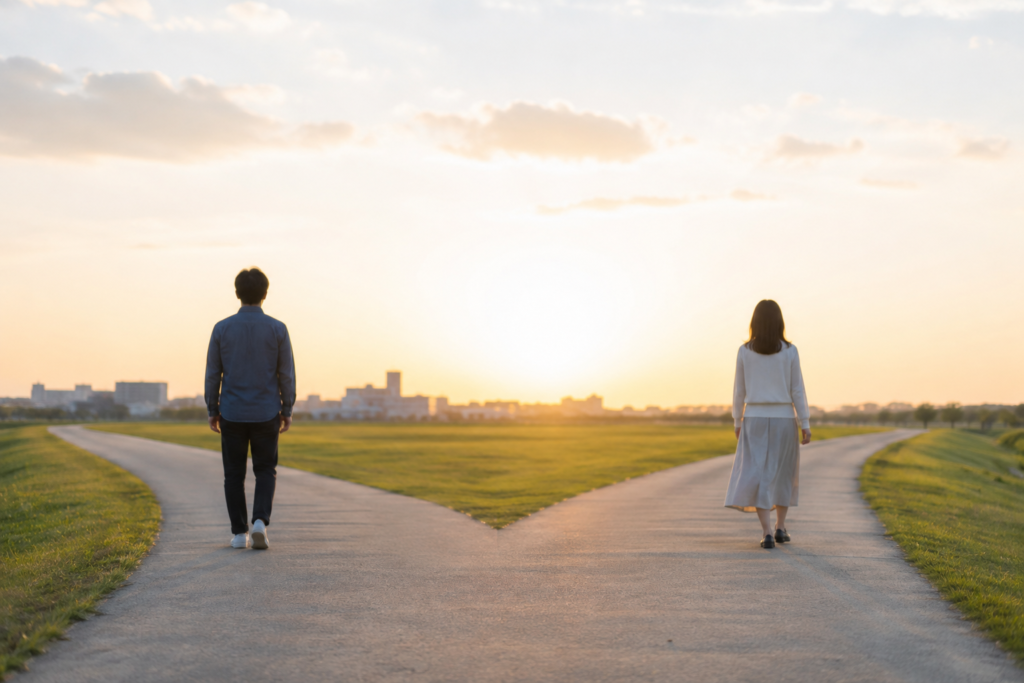 別々の道に進む夫婦
